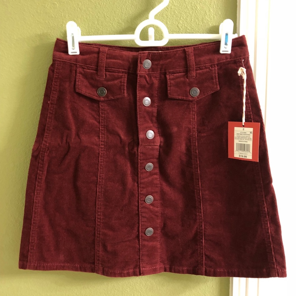 Burgundy Corduroy Skirt